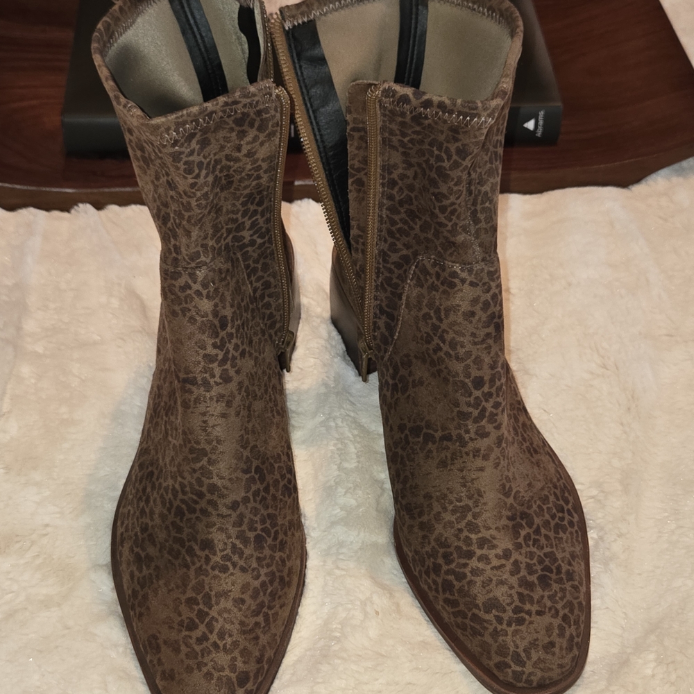 Dolce Vita Brown Patterned Ankle Boots